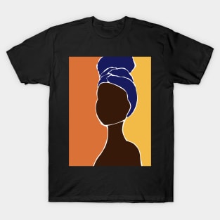 Woman with Blue Headwrap T-Shirt